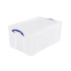 Large Transparent Storage Box 64L with Lid and Handles