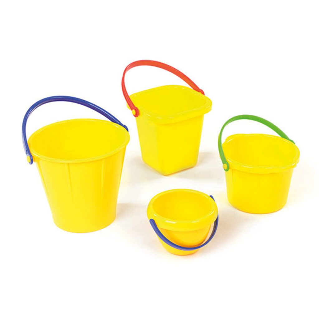 Set of Yellow Buckets for Water and Sand Play Early Excellence