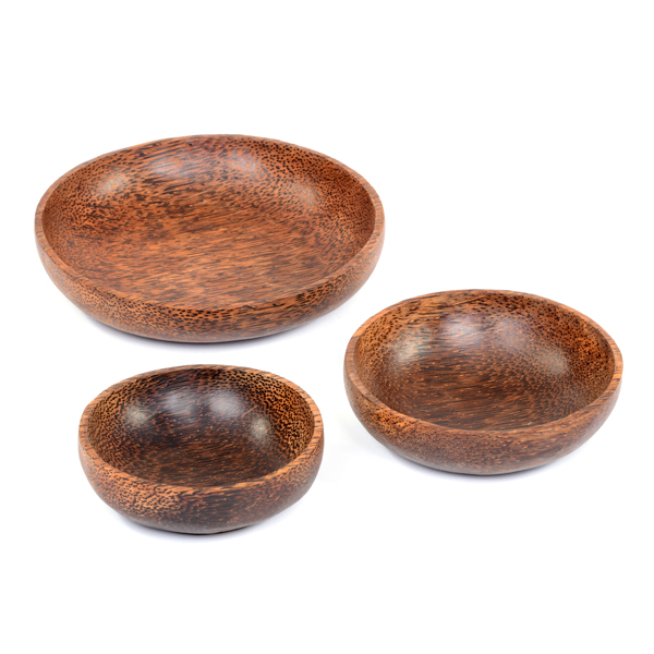 Dark Wooden Round Bowls (Set of 3) | Early Excellence