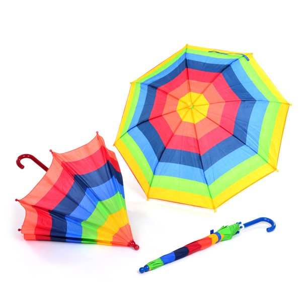 set of Rainbow Umbrellas for Outdoor Learning & Play, suitable for rain and sun
