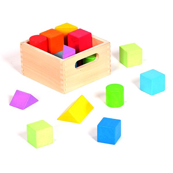 Box of Coloured Building Blocks