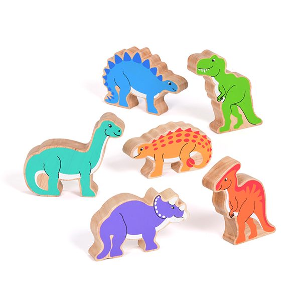 Set of Wooden Dinosaurs Early Years Block & Small World Play
