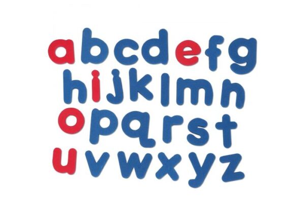 magnetic foam letters lower case coloured vowels