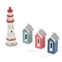 Set of Beach Huts & Lighthouse