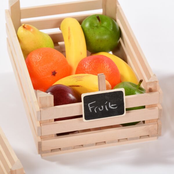 Set of Wooden Crates with Food