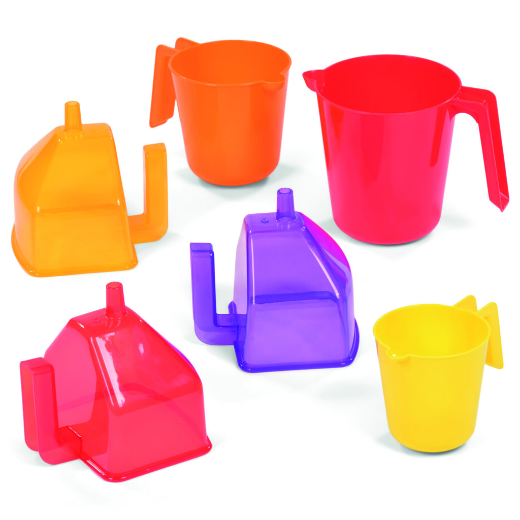 Set Of Coloured Jugs And Funnels Early Years Early Excellence