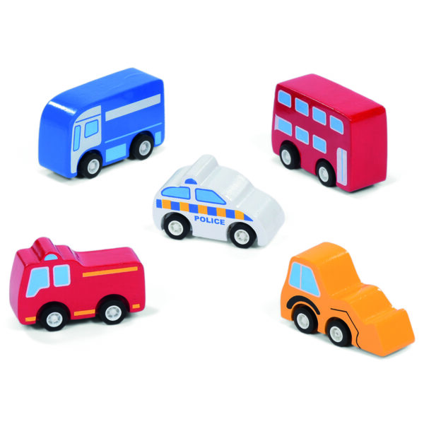 Set of Small Wooden Vehicles