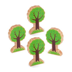 Set of Green Wooden Trees