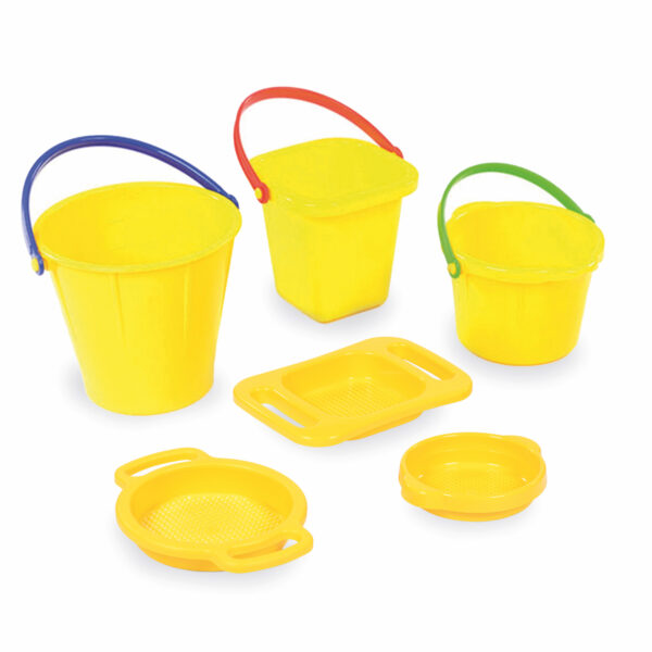 Set of Yellow Buckets & Sieves