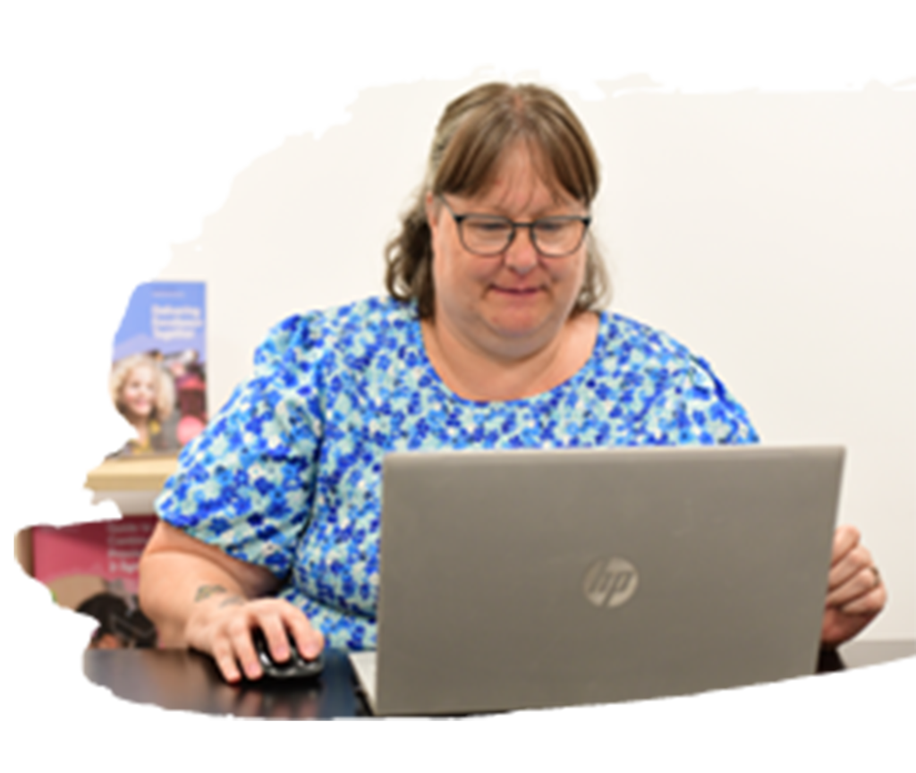 lady working on a laptop